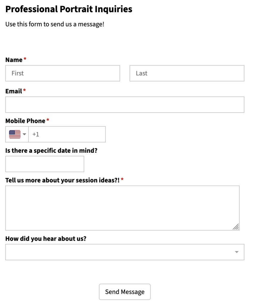 click to fill out the contact form